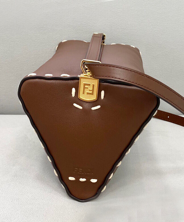 Fendi Triangle Mini Handbag 8BS053 Dark Coffee